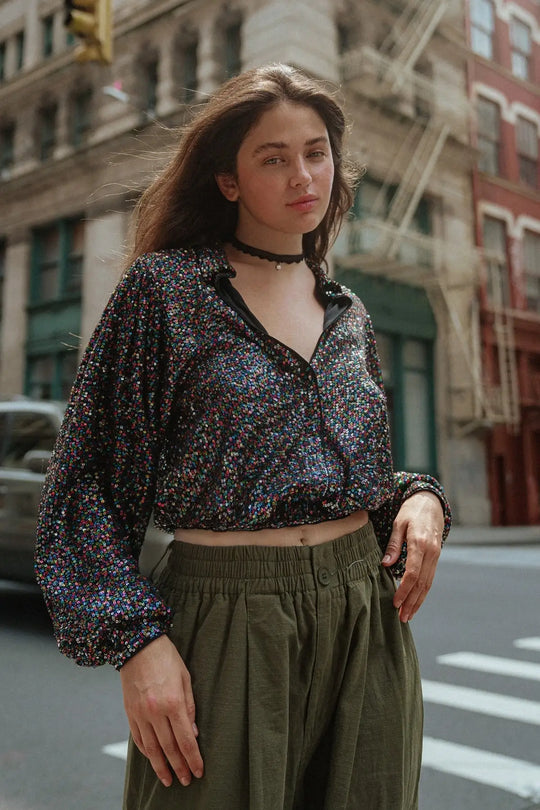 FREEDOM CALLS SEQUIN TOP - TOPS