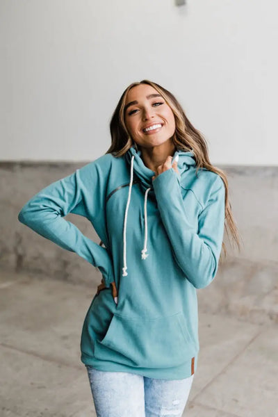 Basic DoubleHood™ Sweatshirt - Turquoise - Tops