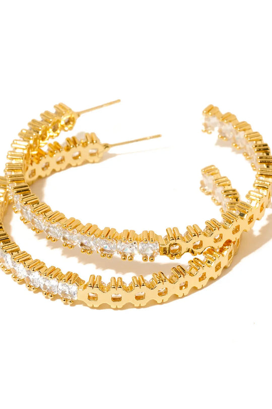 Bold and Beautiful Diamond Hoop Earrings - WATERPROOF - Earrings