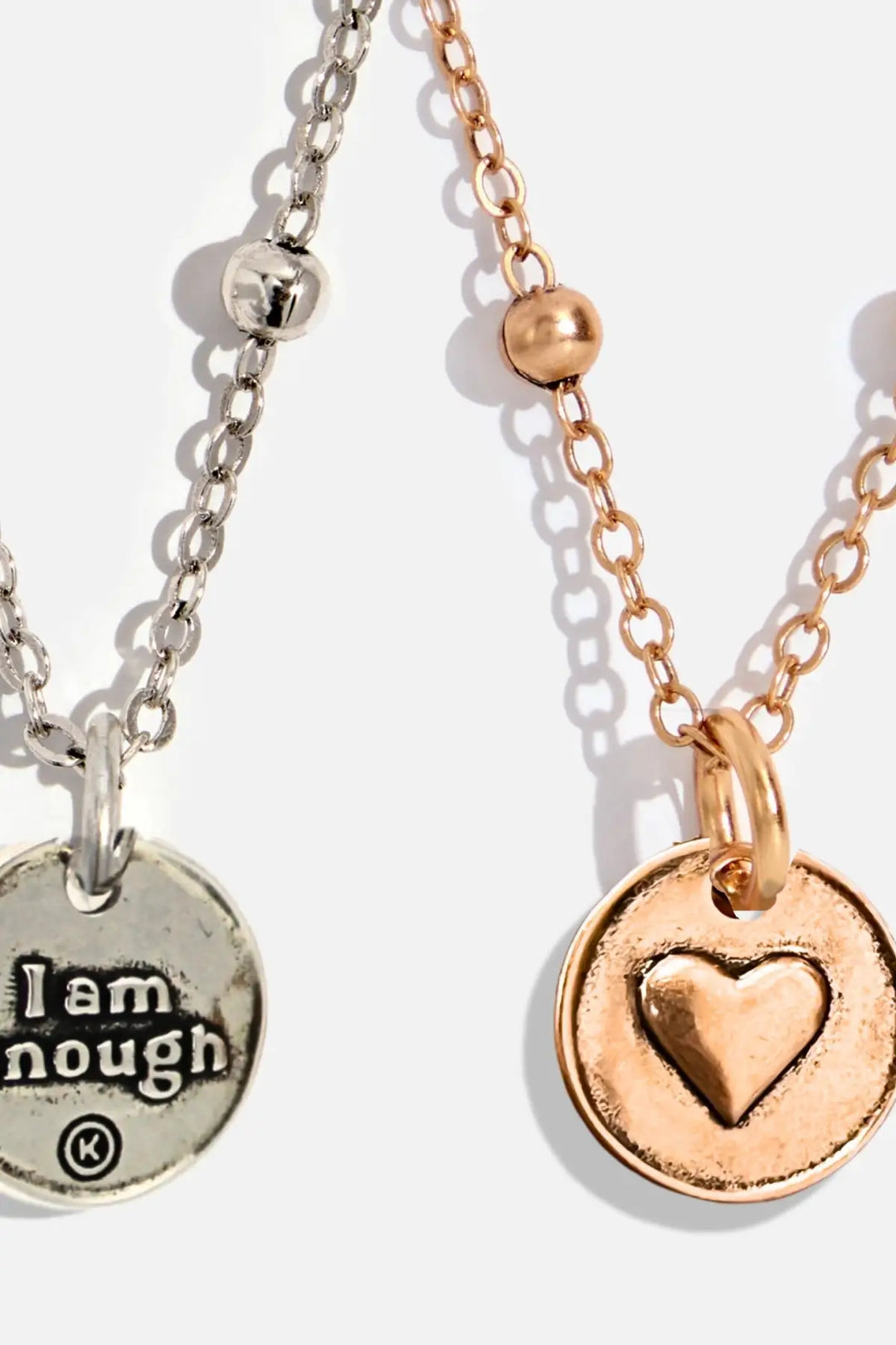 I Am Enough Heart Dainty Necklace - dainty