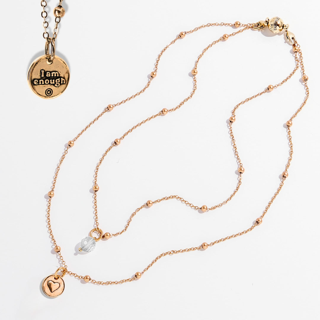 I Am Enough Heart Dainty Necklace
