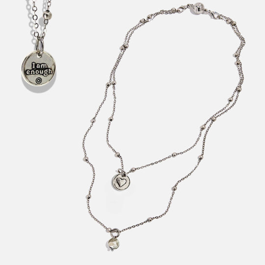 I Am Enough Heart Dainty Necklace