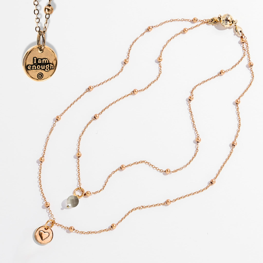 I Am Enough Heart Dainty Necklace