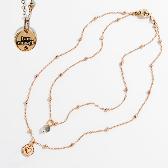 I Am Enough Heart Dainty Necklace