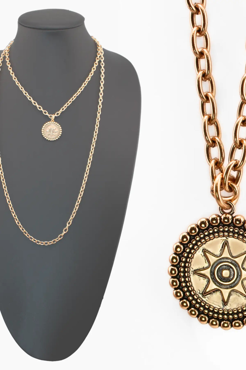 I Am Worthy Sun Essential Necklace - Antique Gold - essential