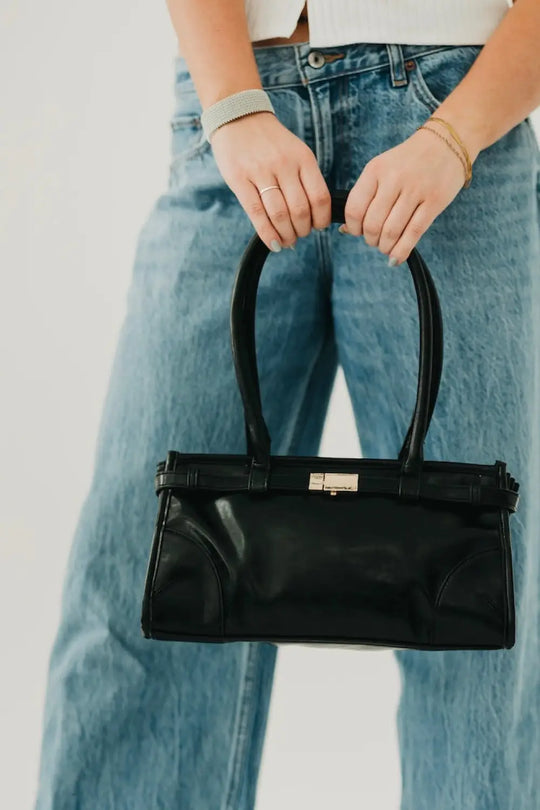 Ethel Vegan Leather Shoulder Bag - Black - Shoulder Bag