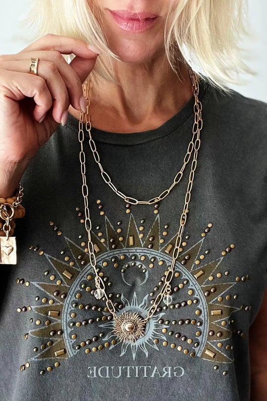 Perfectly Imperfect Starburst Long Chain Necklace - Long chain