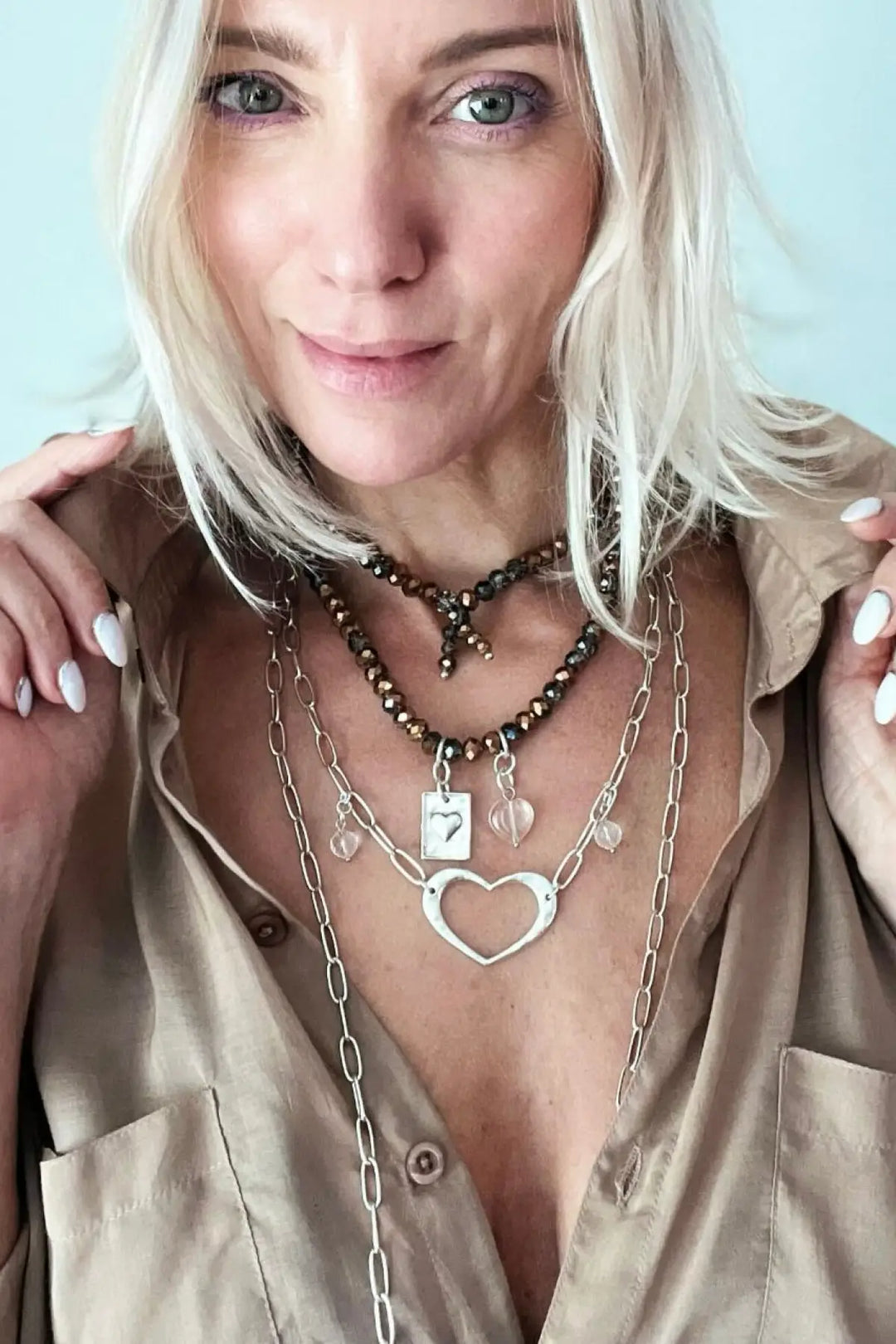 Woke Up Sexy As Hell Again Heart Crystal Boho Wrap Bracelet/Necklace - crystal boho