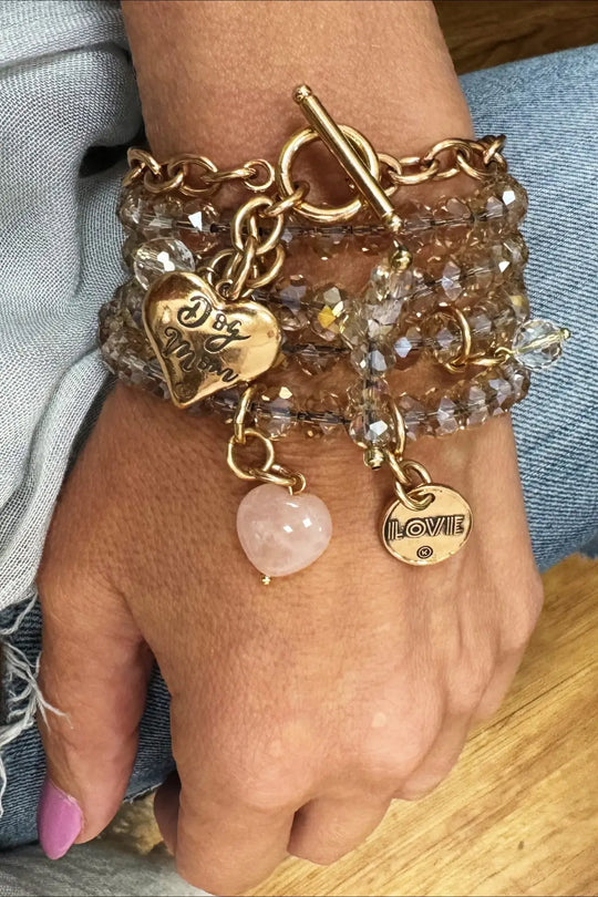 Love Heart Crystal Boho Wrap Bracelet/Necklace