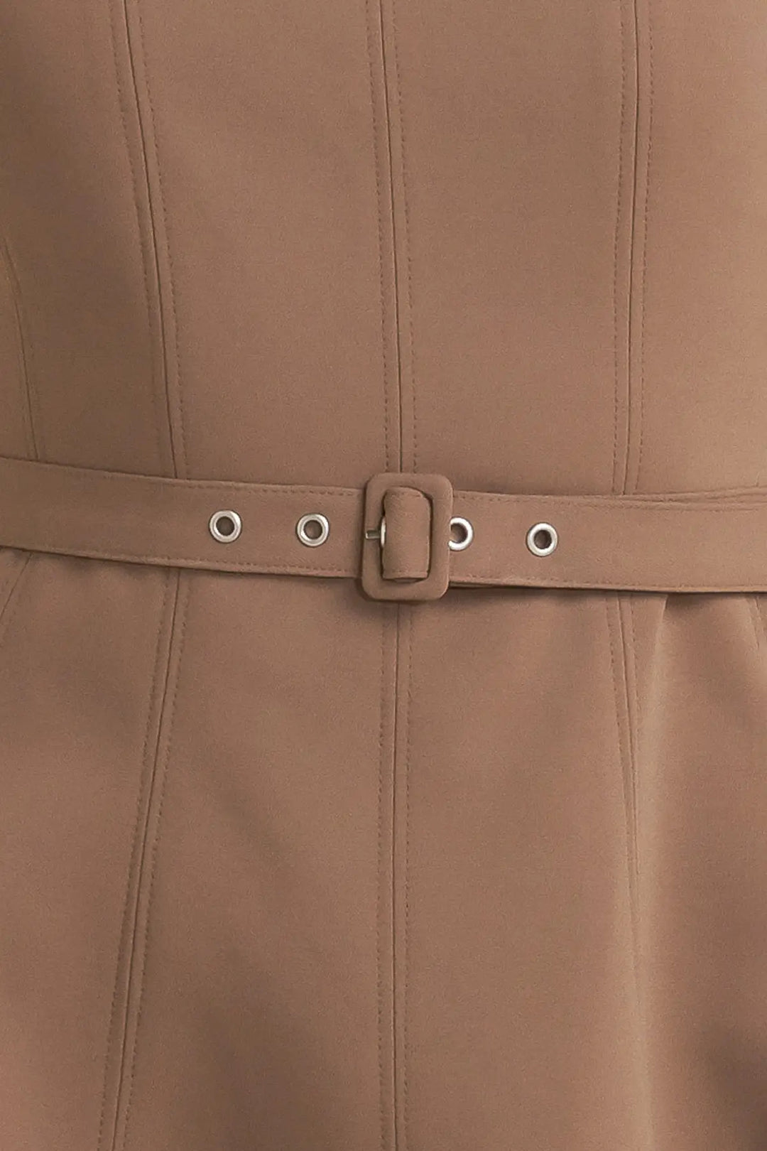 LIVING THE DREAM BROWN WOVEN MIDI DRESS - DRESSES