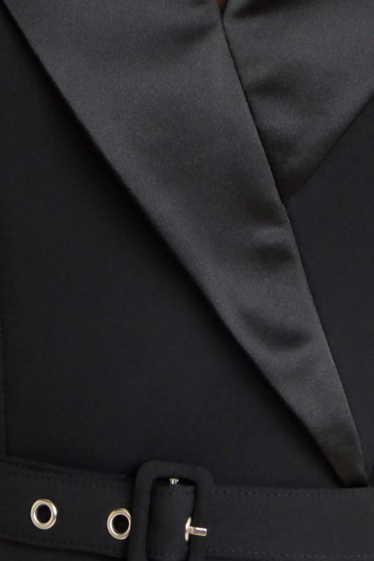 MIDNIGHT TUX WOVEN MIDI DRESS - DRESSES