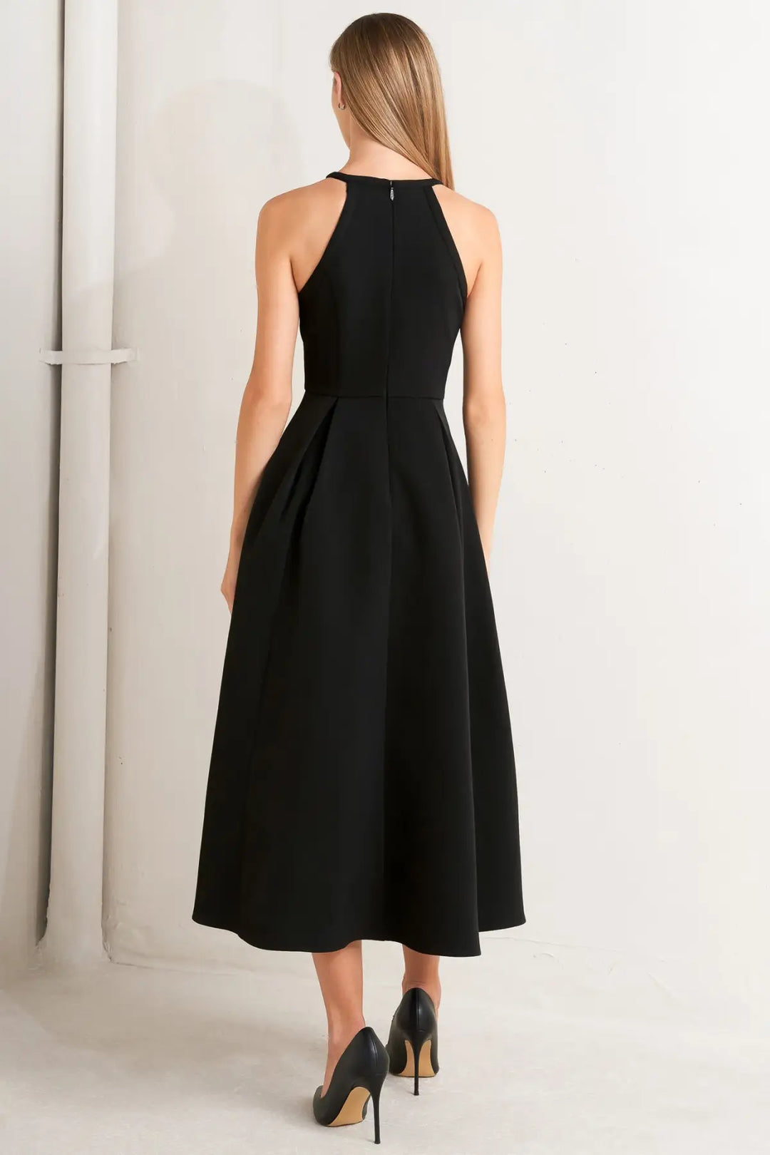 GALAXY CHARM WOVEN MIDI DRESS - DRESSES