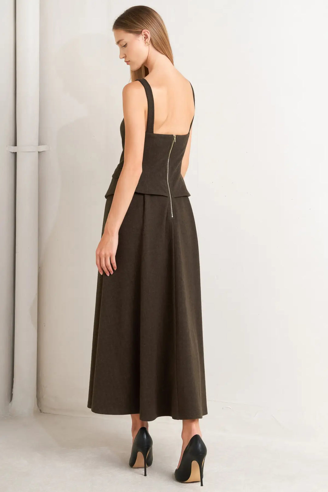 HERITAGE TAILOR WOVEN MIDI DRESS - DRESSES