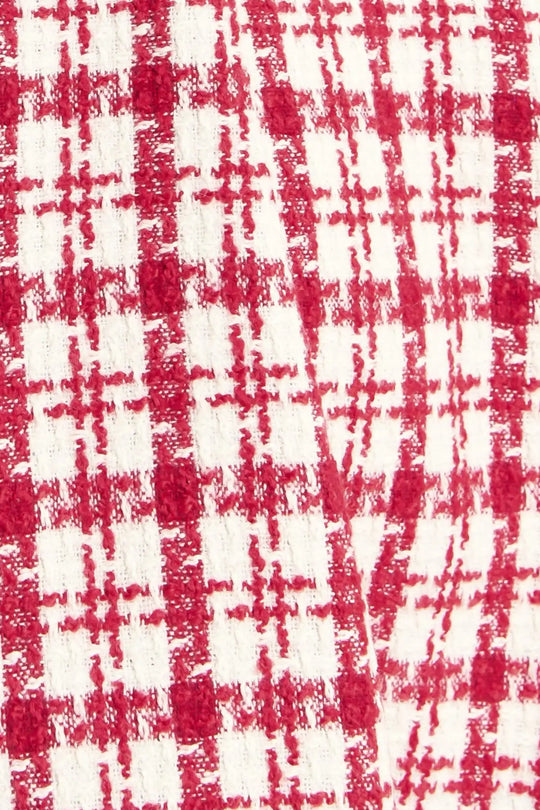 CHERRY CHECK TWEED MINI DRESS - DRESSES