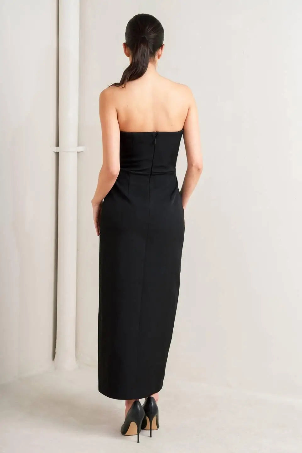 SECRET MOMENT WOVEN MIDI DRESS - DRESSES