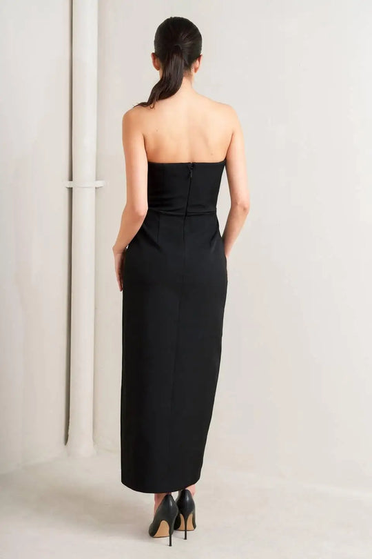 SECRET MOMENT WOVEN MIDI DRESS - DRESSES