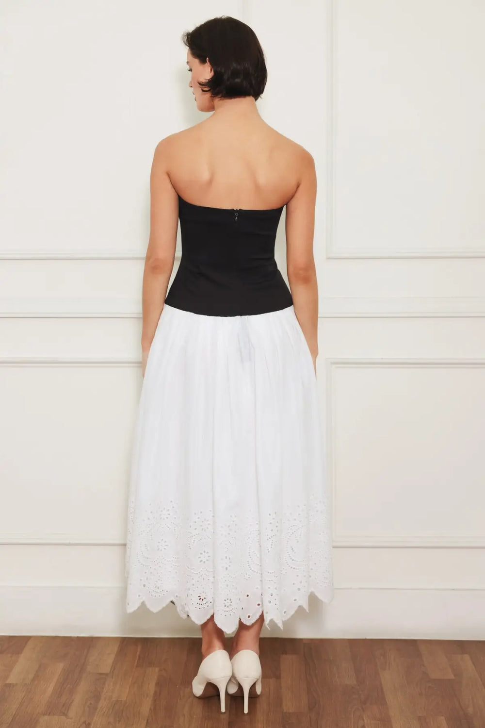 SOFT SPOKEN BEAUTY KNIT WOVEN MIDI DRESS - DRESSES