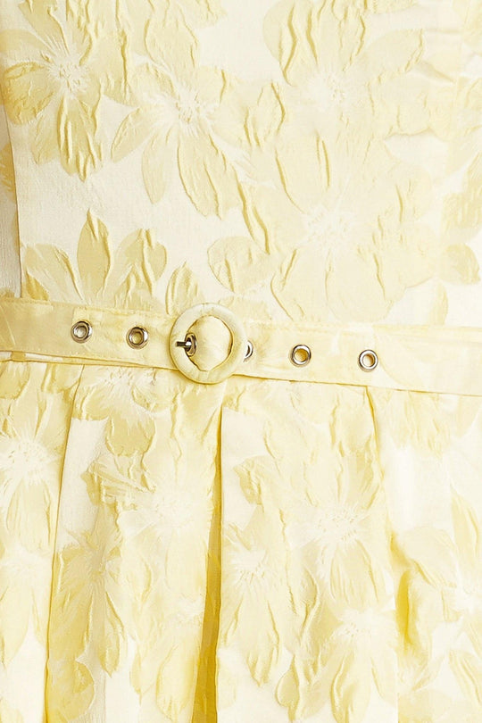 BUTTERCUP BLOOM WOVEN MIDI DRESS