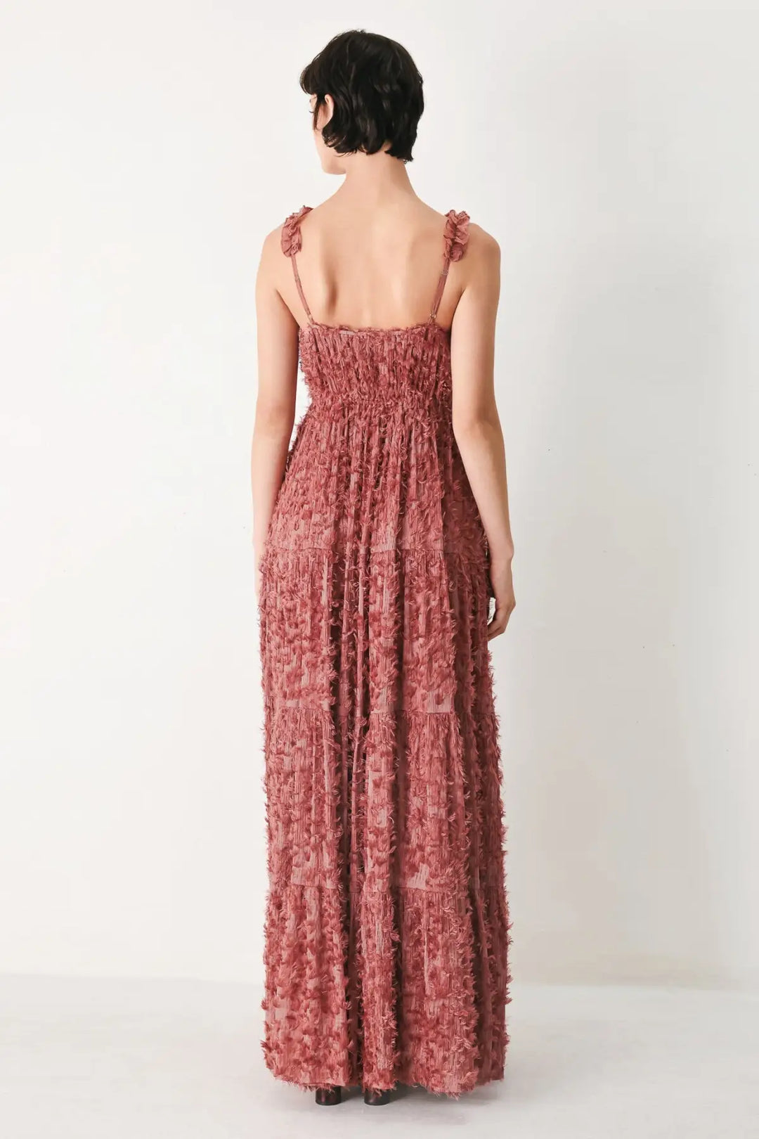 TWILIGHT ROSETTE WOVEN MAXI DRESS