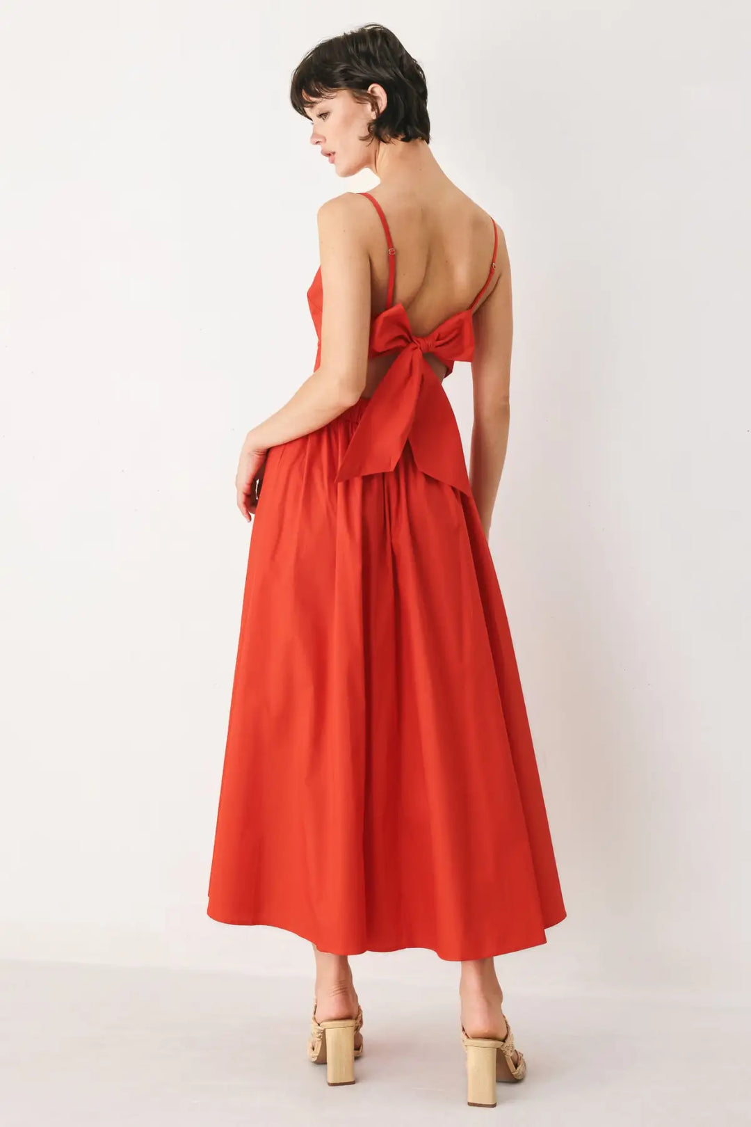 THE RIVIERA NIGHTS WOVEN MIDI DRESS - DRESSES