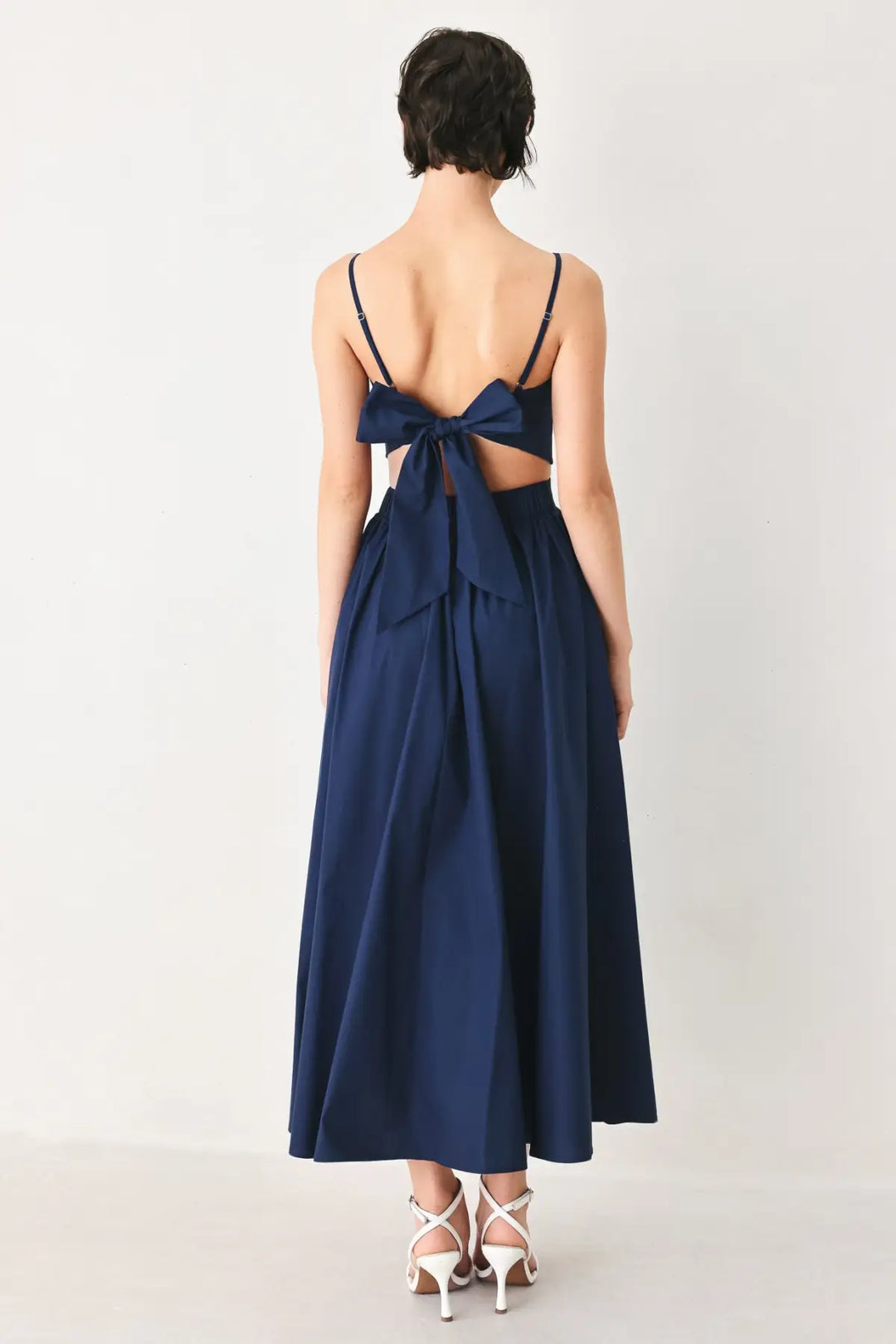 THE RIVIERA NIGHTS WOVEN MIDI DRESS - DRESSES
