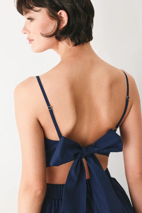 THE RIVIERA NIGHTS WOVEN MIDI DRESS - DRESSES