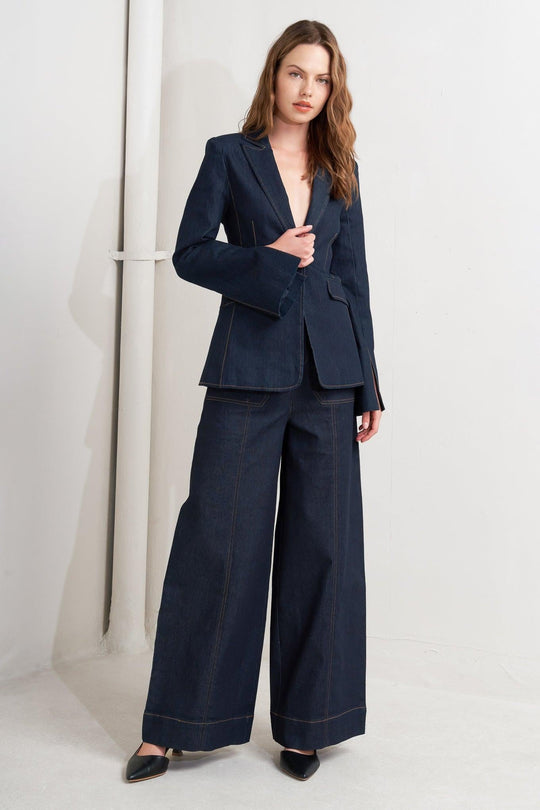 URBAN PANEL DENIM BLAZER - MELISSA JEAN