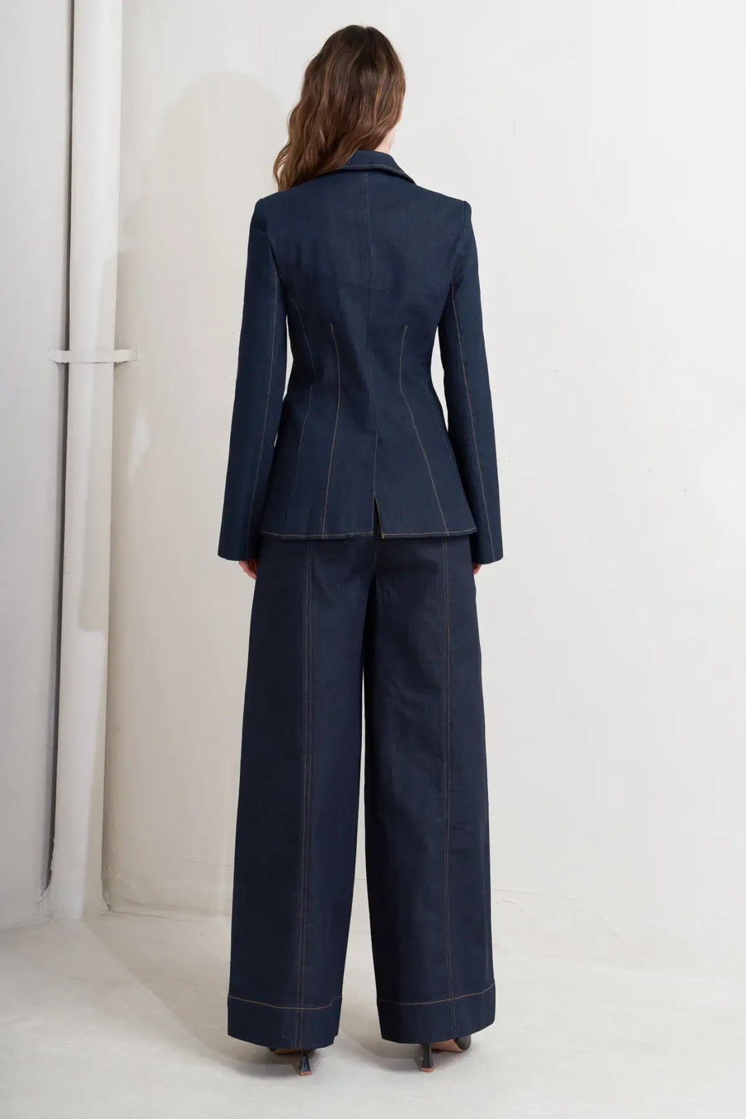 URBAN PANEL DENIM BLAZER - TOPS