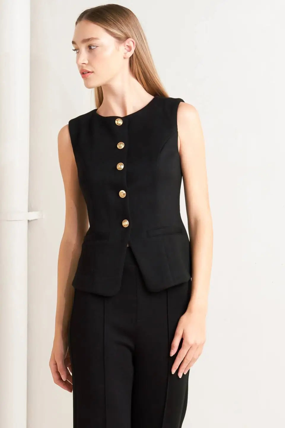 GLOSSY GLAM WOVEN VEST - VEST