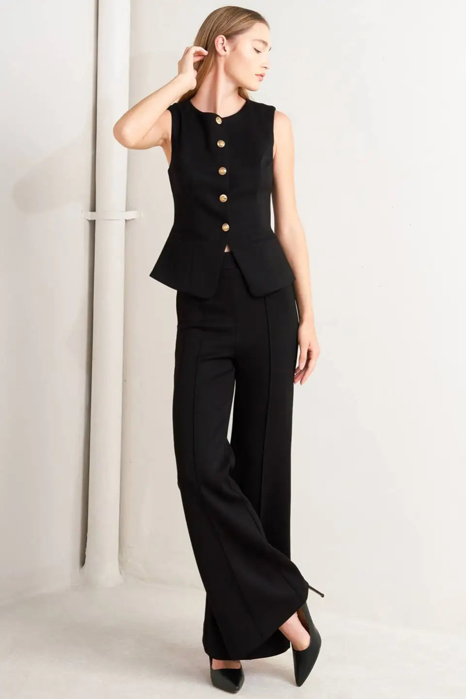 GLOSSY GLAM WOVEN VEST - VEST