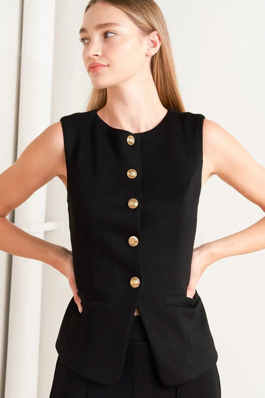 GLOSSY GLAM WOVEN VEST - VEST