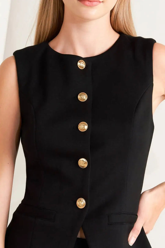 GLOSSY GLAM WOVEN VEST - VEST