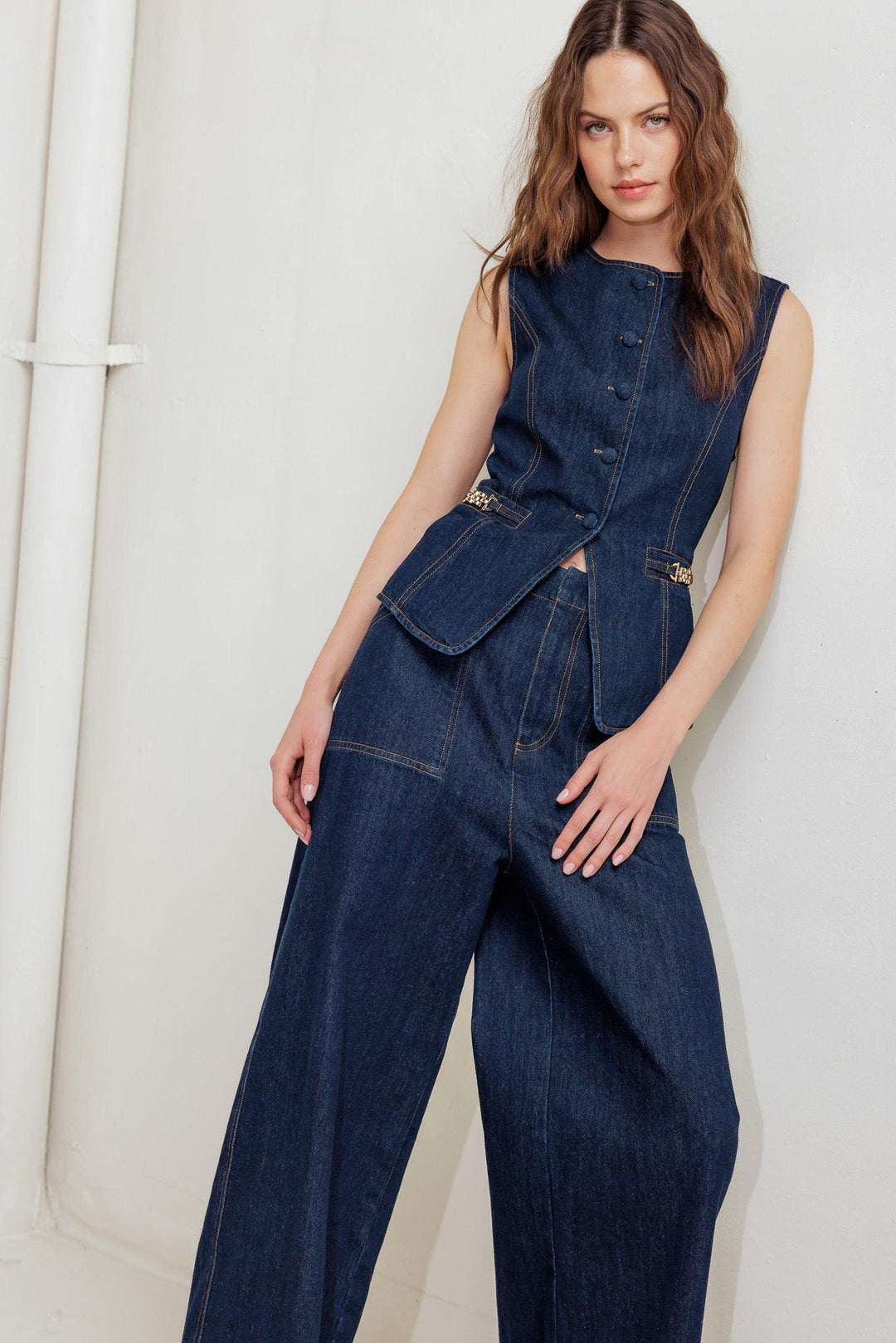 INDIGO ICON DENIM VEST - MELISSA JEAN