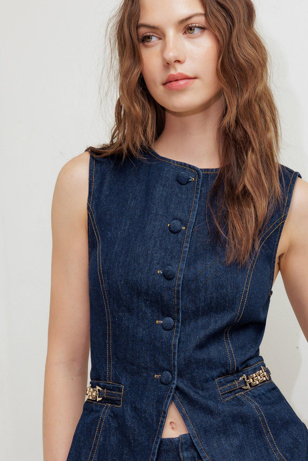 INDIGO ICON DENIM VEST - MELISSA JEAN