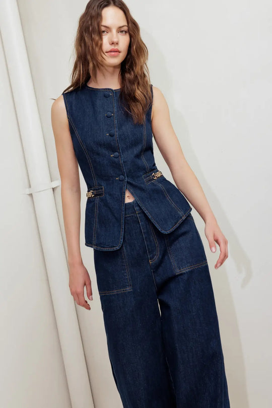INDIGO ICON DENIM VEST - VEST