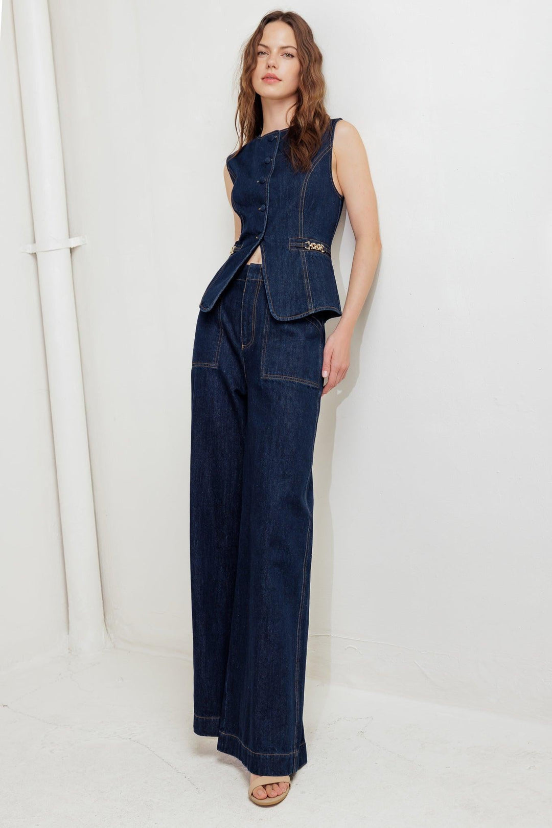INDIGO ICON DENIM VEST - MELISSA JEAN