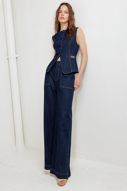 INDIGO ICON DENIM VEST - MELISSA JEAN