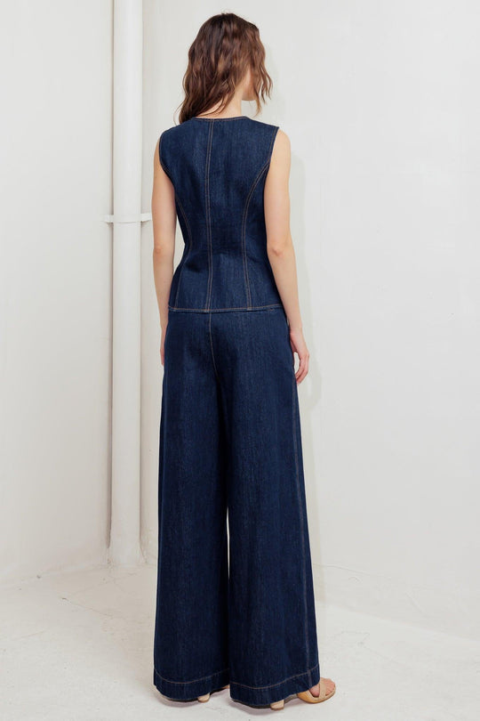 INDIGO ICON DENIM VEST - MELISSA JEAN