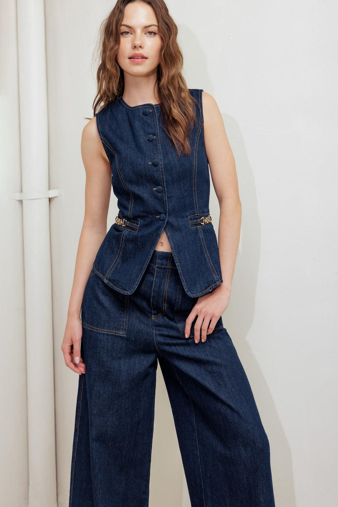 INDIGO ICON DENIM VEST - MELISSA JEAN