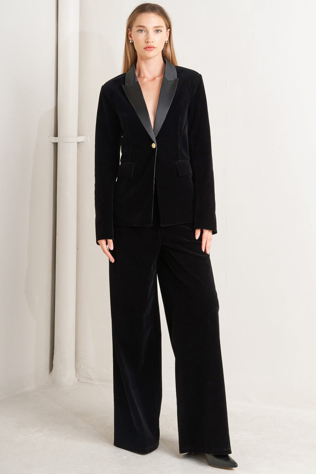 MIDNIGHT TUX WOVEN VELVET BLAZER - MELISSA JEAN