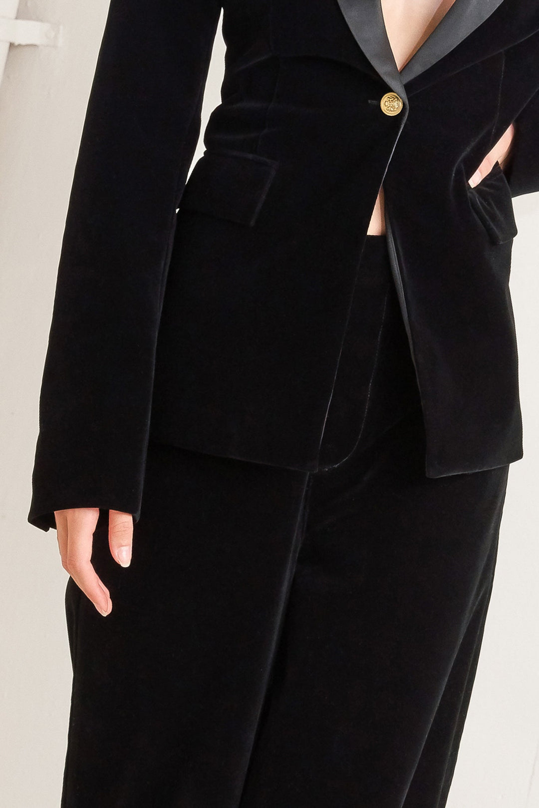 MIDNIGHT TUX WOVEN VELVET BLAZER - MELISSA JEAN