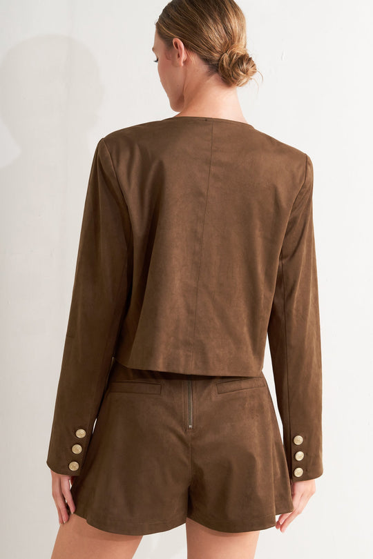 HERITAGE UTILITY FAUX SUEDE JACKET - MELISSA JEAN