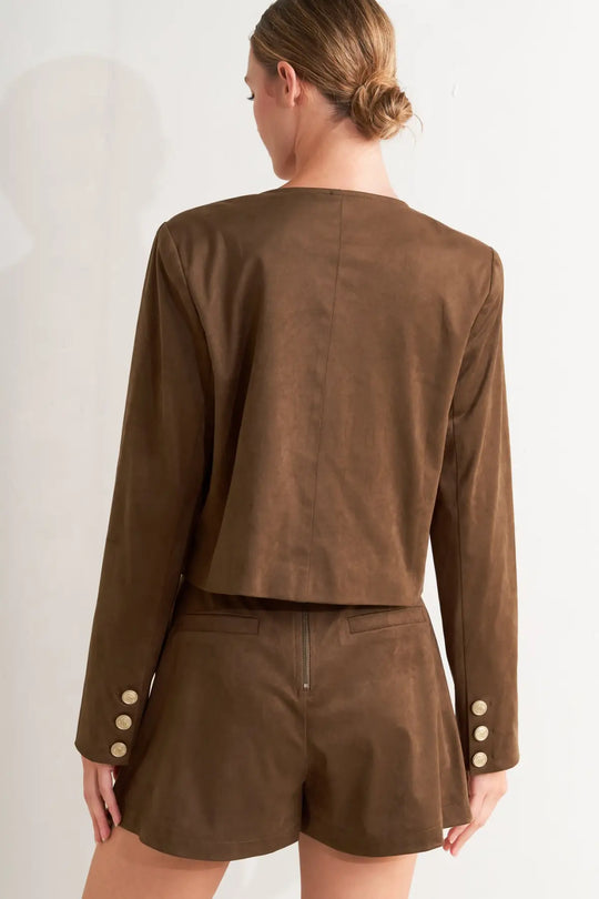 HERITAGE UTILITY FAUX SUEDE JACKET - JACKETS