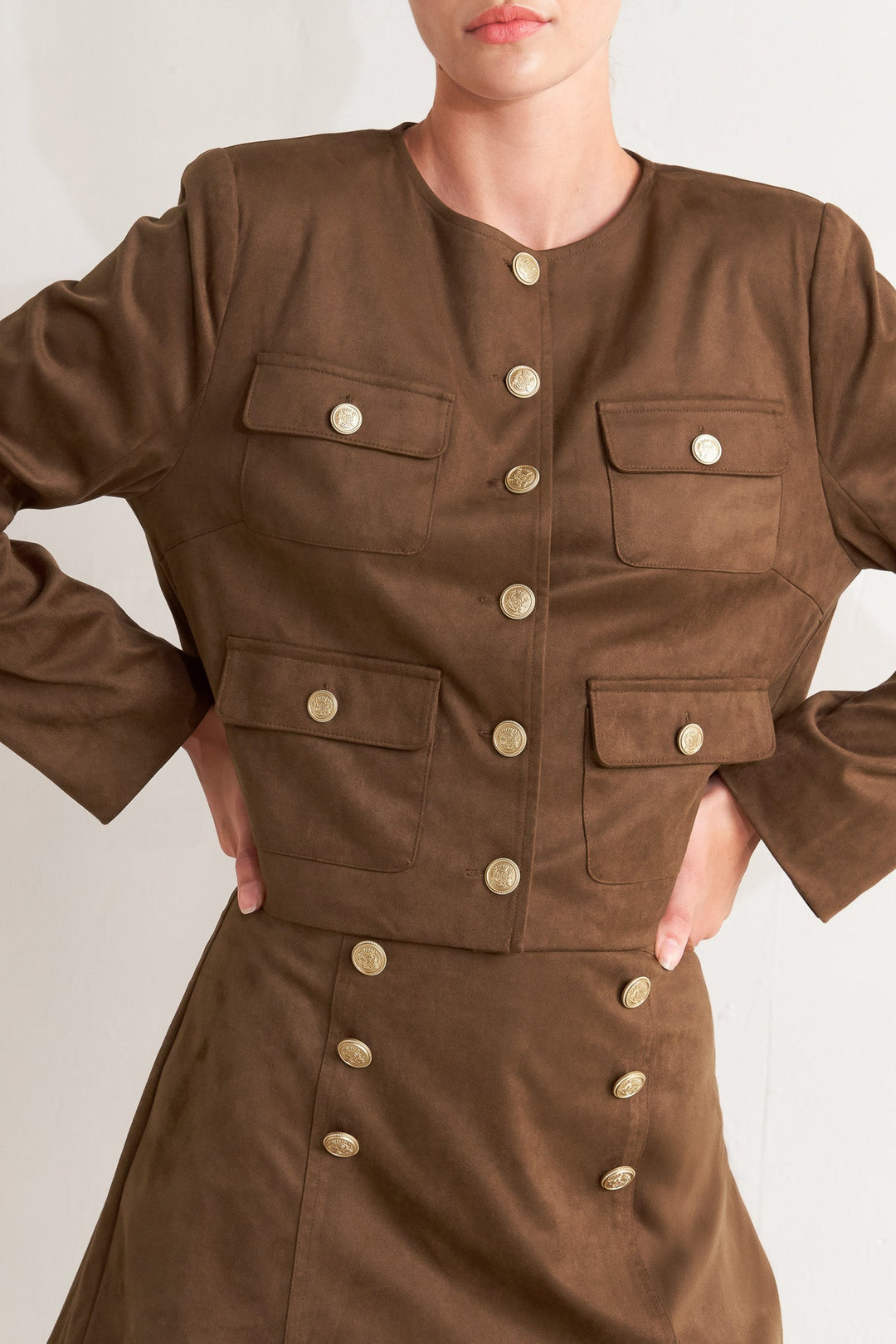 HERITAGE UTILITY FAUX SUEDE JACKET - MELISSA JEAN