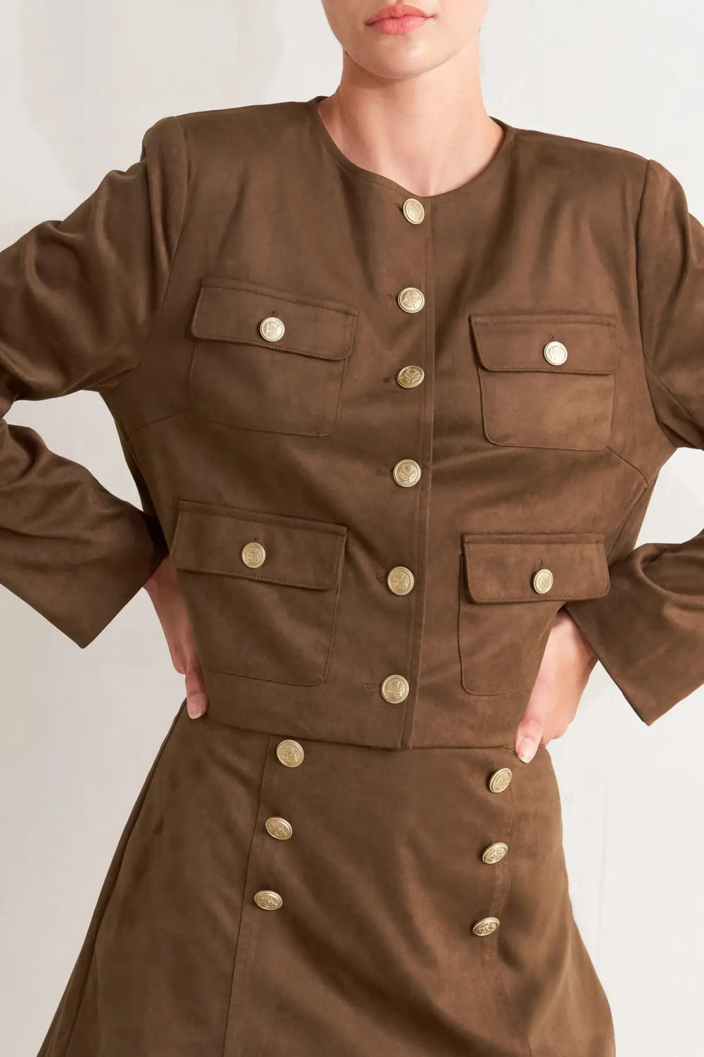 HERITAGE UTILITY FAUX SUEDE JACKET - JACKETS