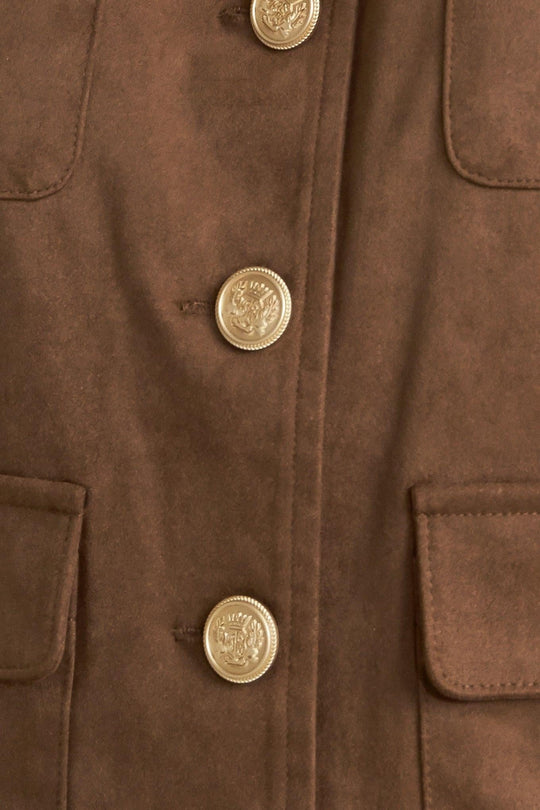 HERITAGE UTILITY FAUX SUEDE JACKET - MELISSA JEAN