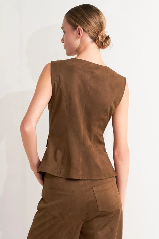 MIDNIGHT MESA STYLE FAUX SUEDE VEST