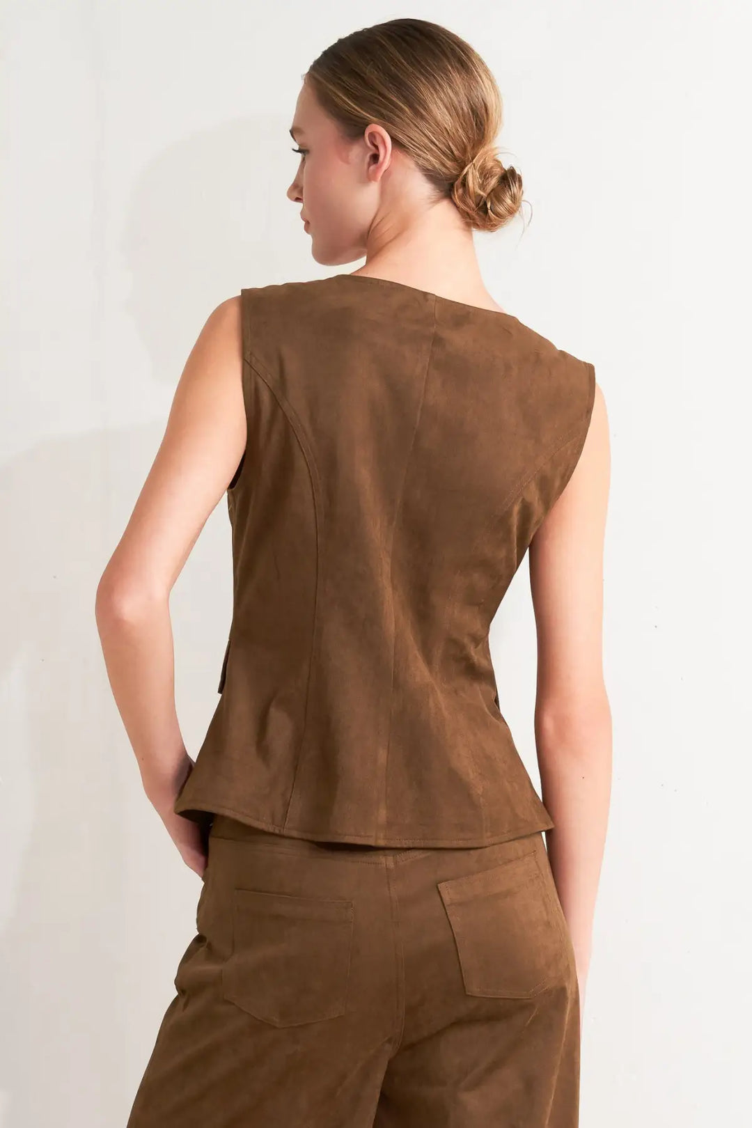BROWN SUGAR FAUX SUEDE VEST - VEST