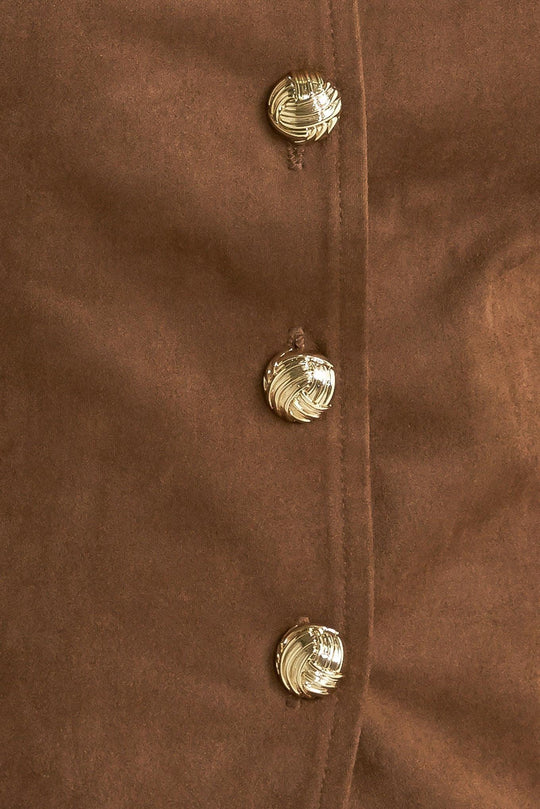 BROWN SUGAR FAUX SUEDE VEST - MELISSA JEAN