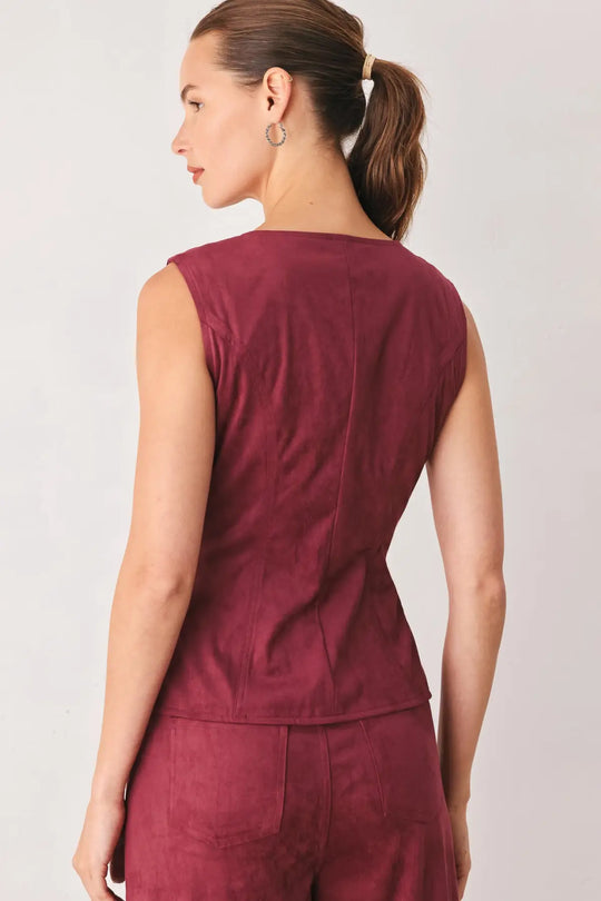 MIDNIGHT MESA STYLE FAUX SUEDE VEST - TOPS